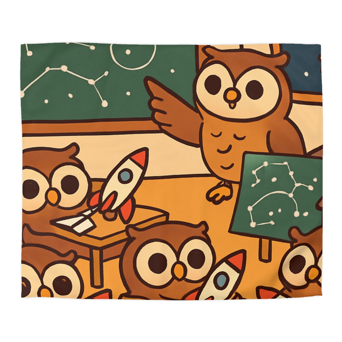 Rocket School Of Owls stylish duvet covers