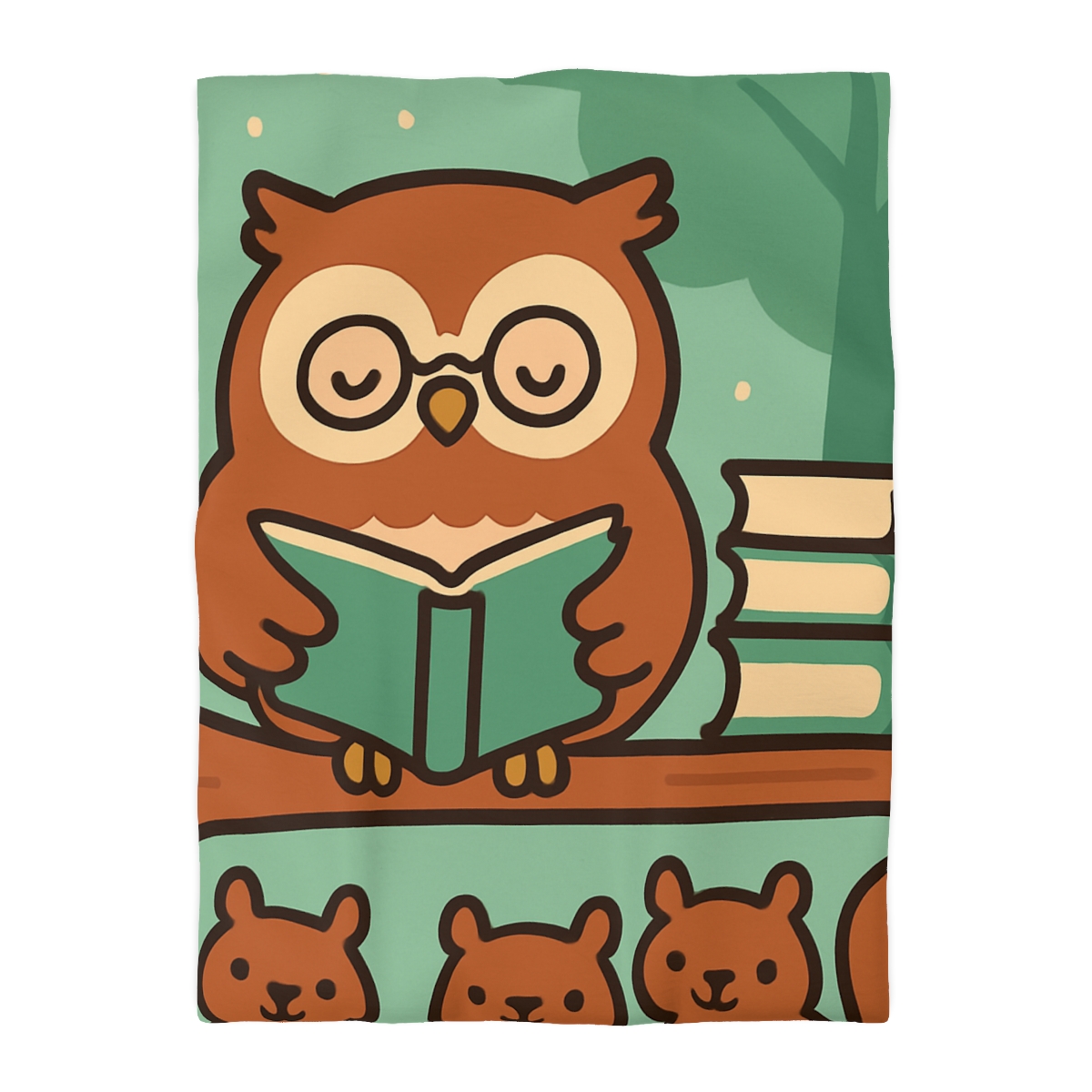 Forest Library Owl designer printed duvets