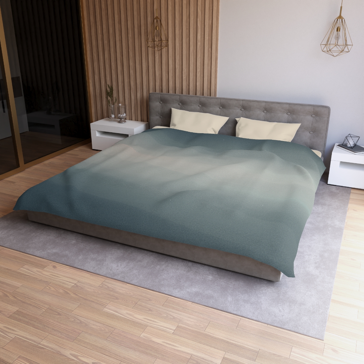 Dark Energy Veil Gradient designer printed duvets