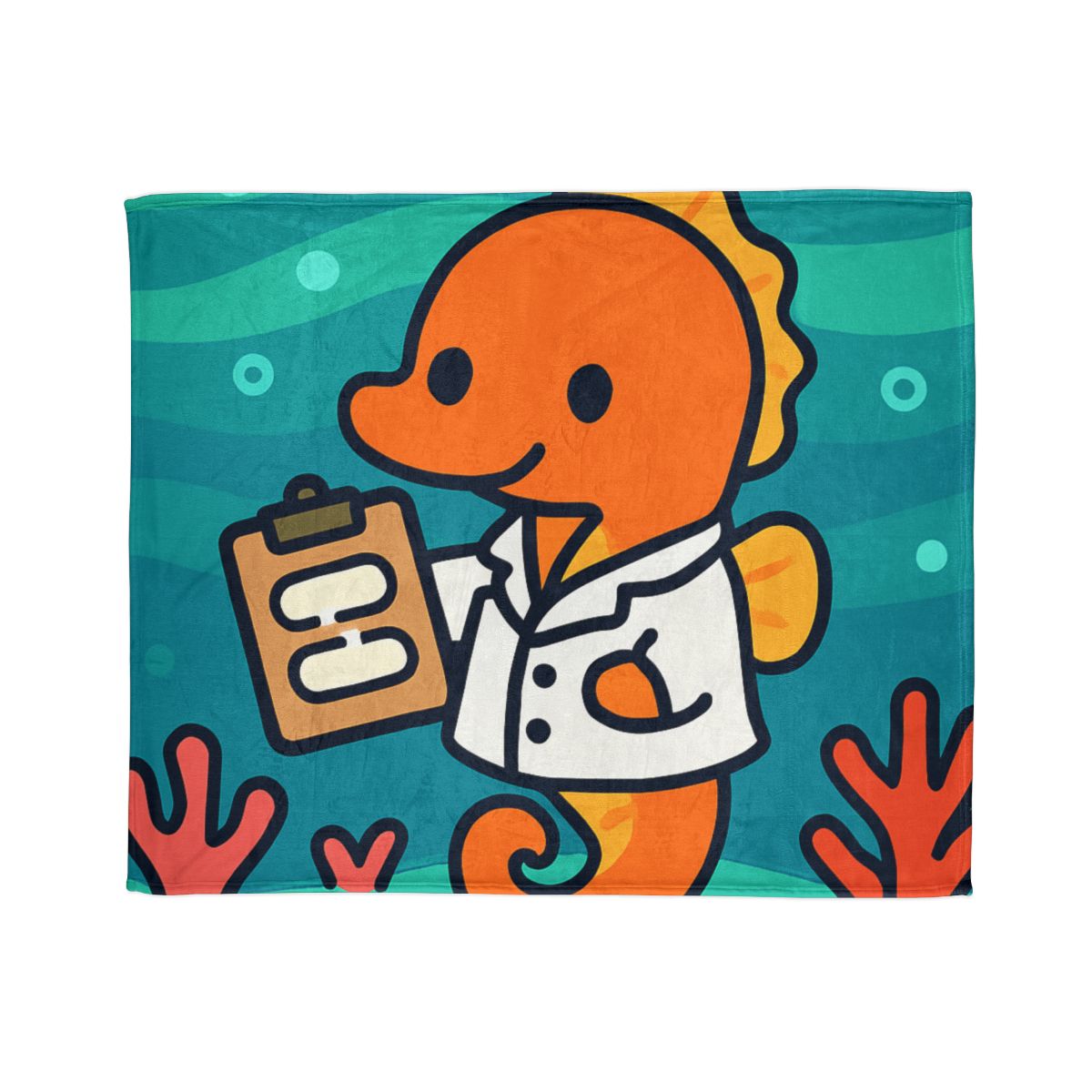 Aurora Reef Seahorse Scientist decorative home blankets
