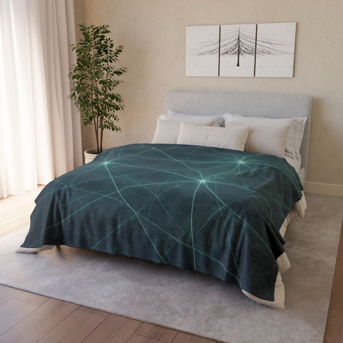 Cosmic Web Filament Glow soft fleece blankets