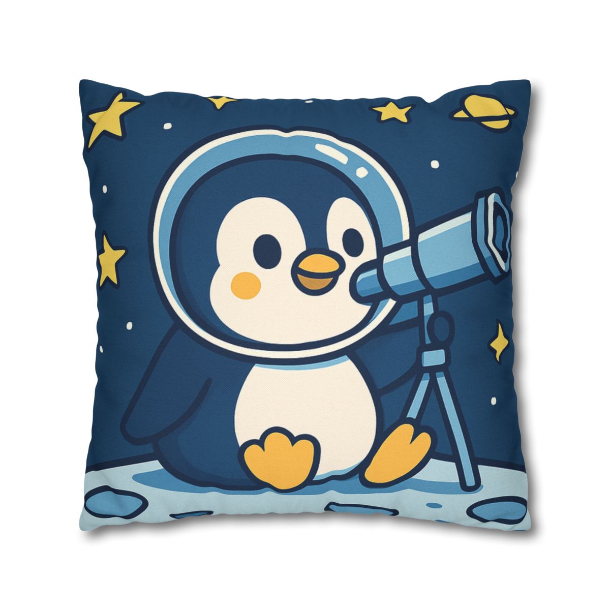 Stargazing Penguin On The Moon comfortable bedding pillow covers