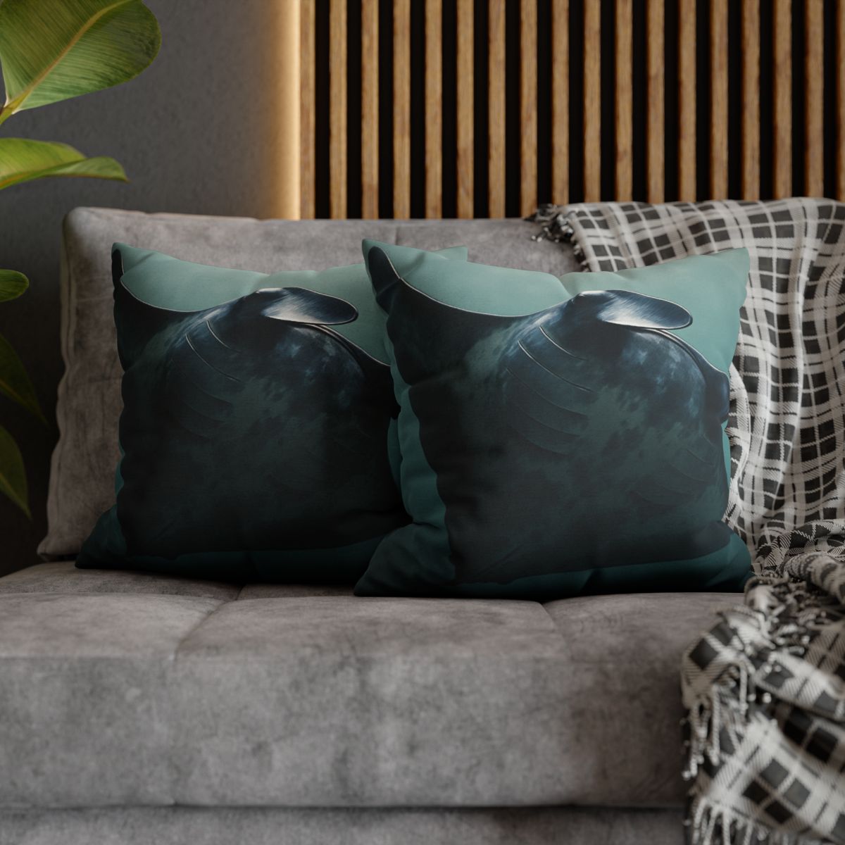 Nebula Glide Giant Manta Ray soft cotton pillow cases