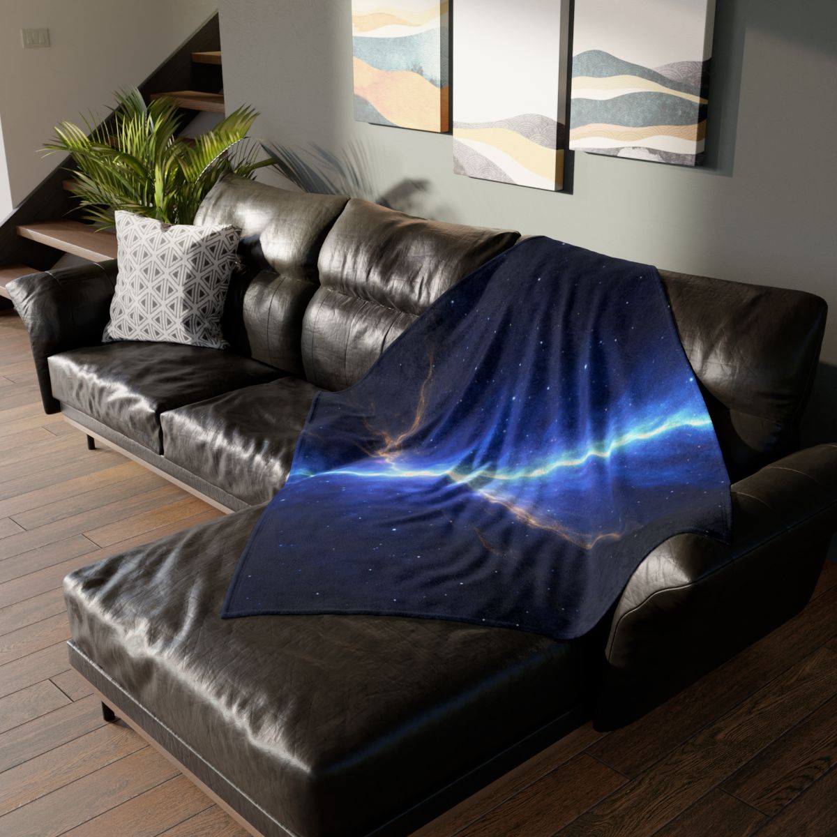 Luminous Horizon Rift decorative home blankets
