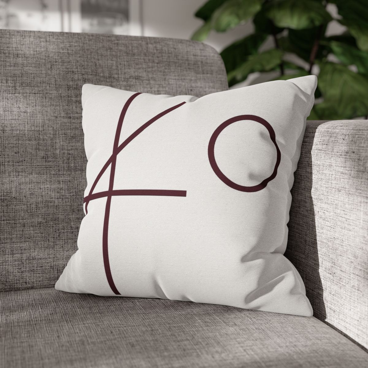 Intersecting Bar Triad With Open Circle unique gift pillow cases