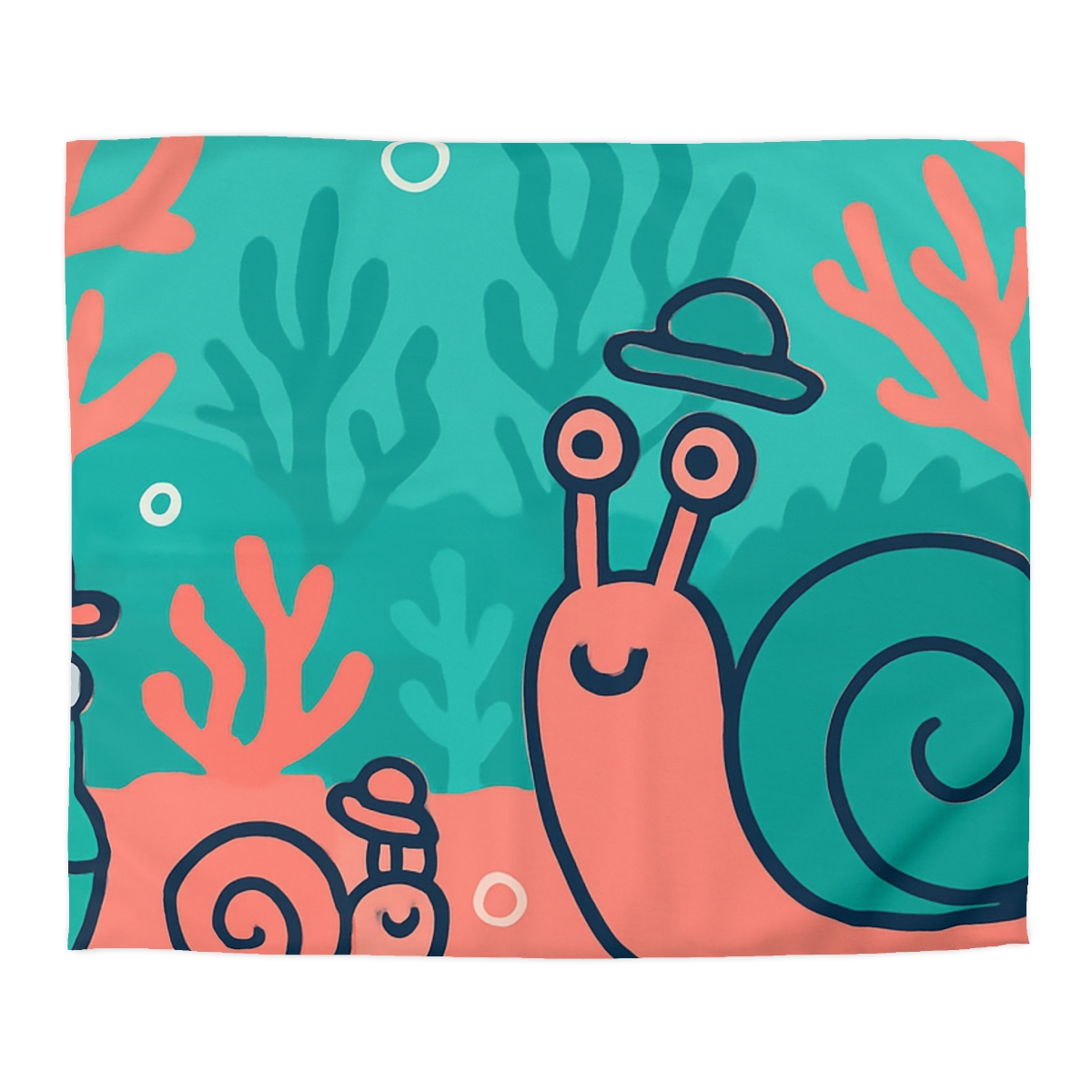 Coral City Snail Parade trendy bedroom duvets