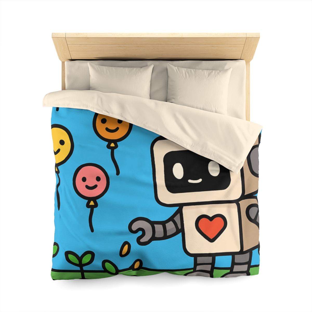 Robot Garden Of Flying Seeds designer printed duvets