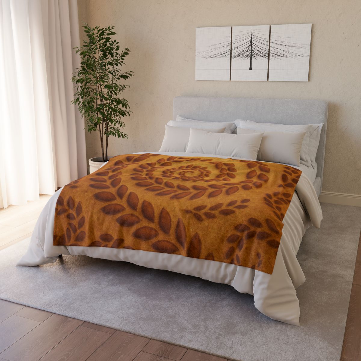 Spiral Seed Pod Chorus decorative home blankets