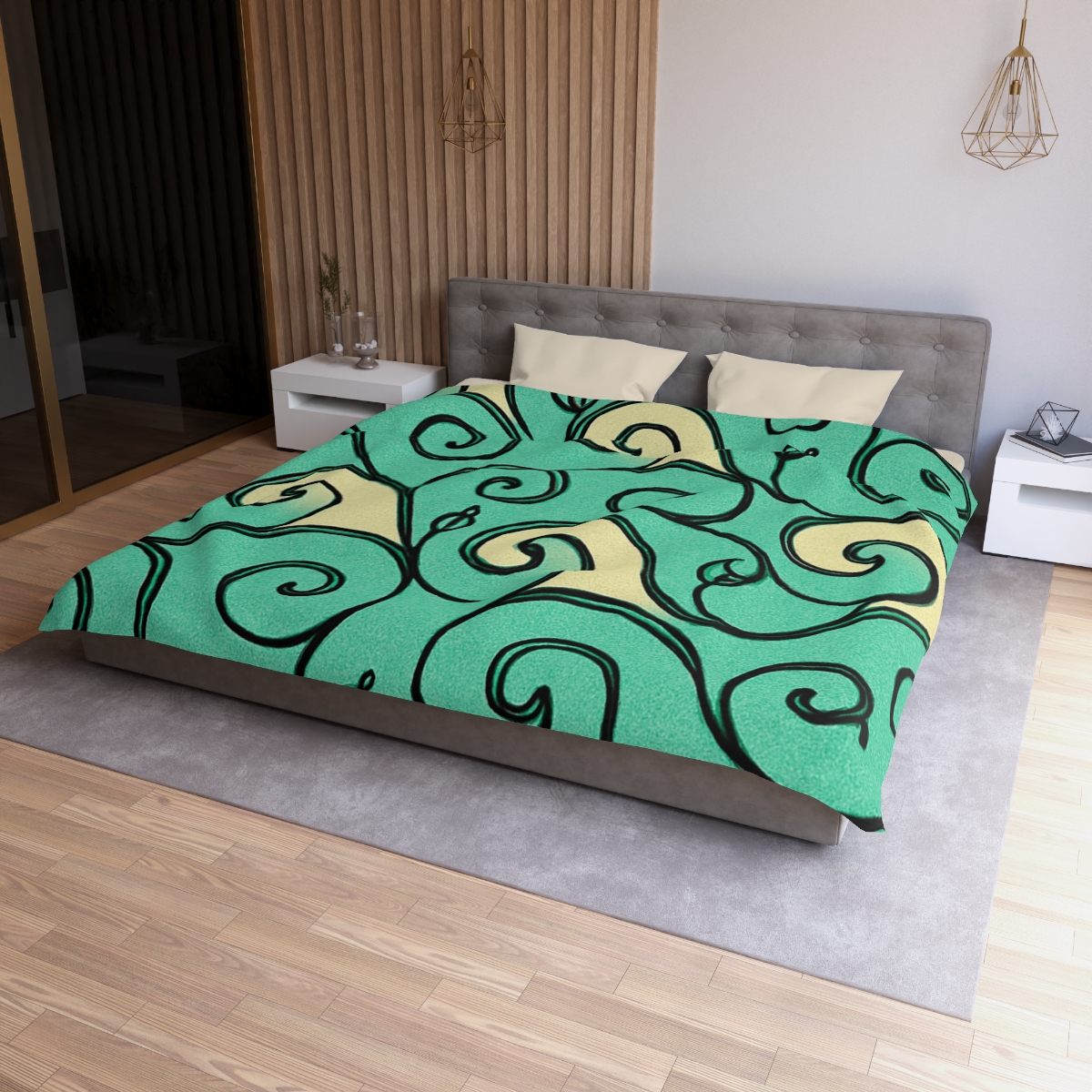 Vine Curl Wave Matrix designer printed duvets