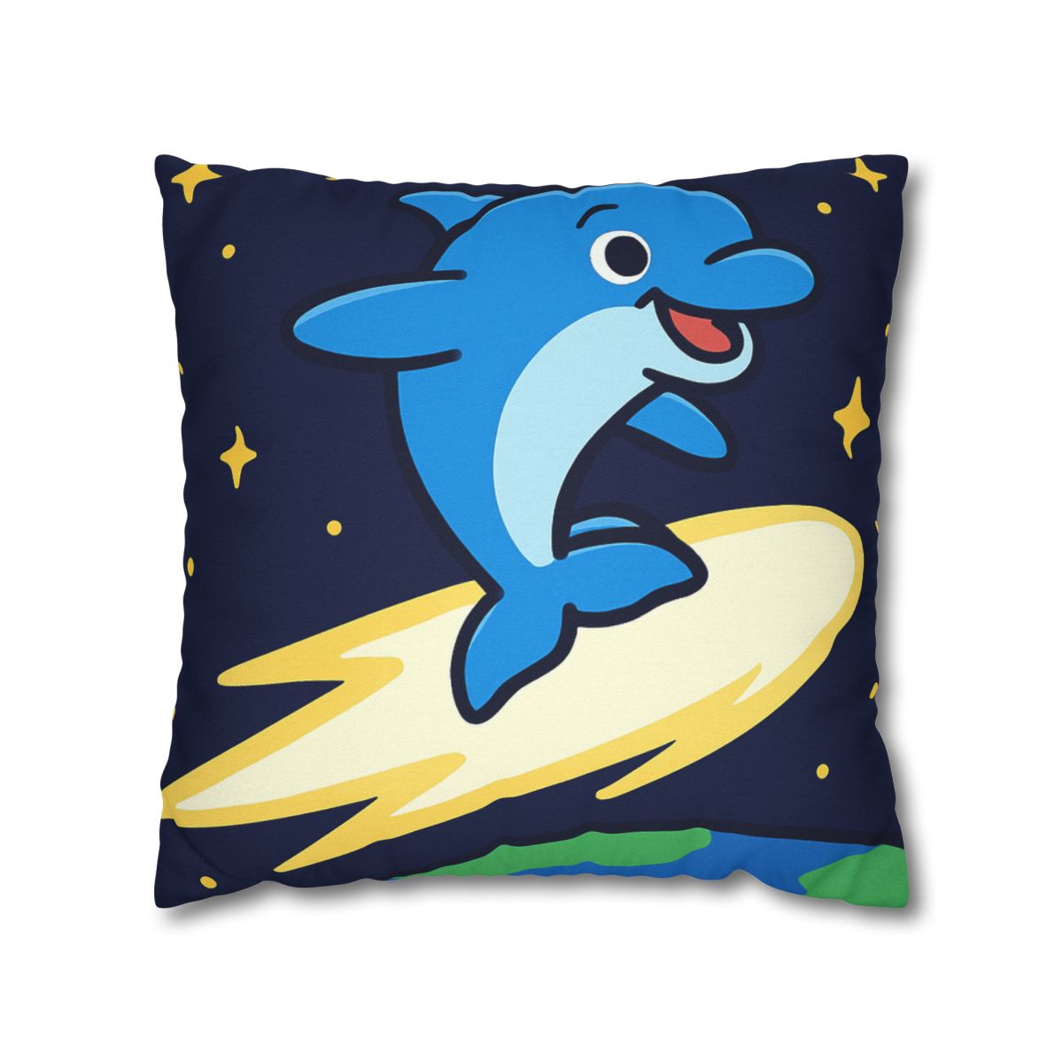 Cosmic Dolphin Comet Ride designer print pillow cases