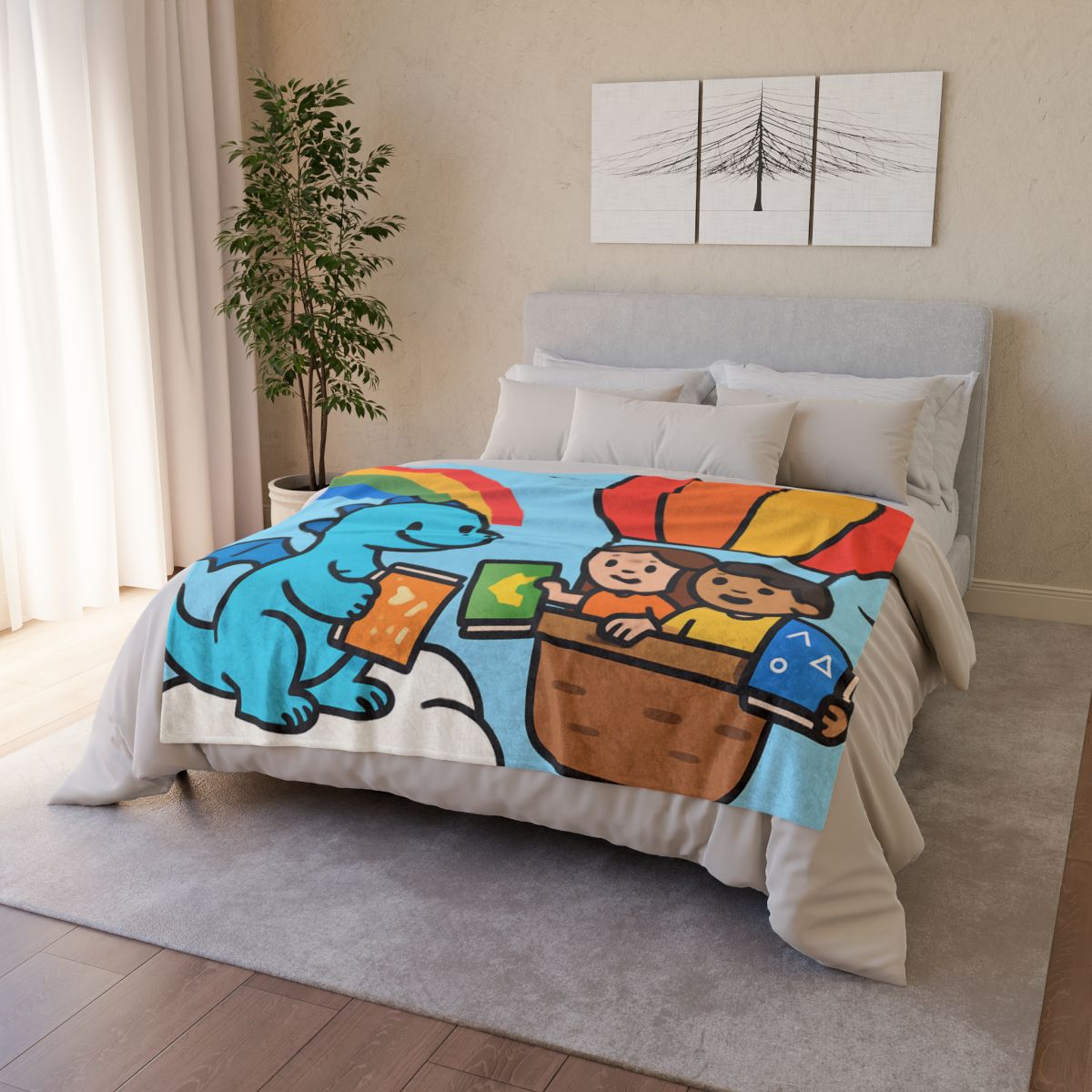 Cloud Library Run By A Gentle Dragon stylish throw blankets