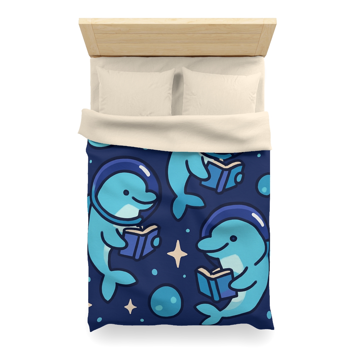 Space School Of Curious Dolphins custom duvets