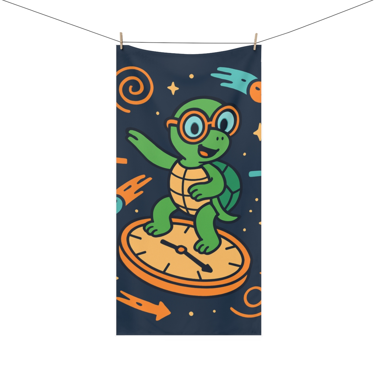 Time Traveling Turtle In Space unique gift towels