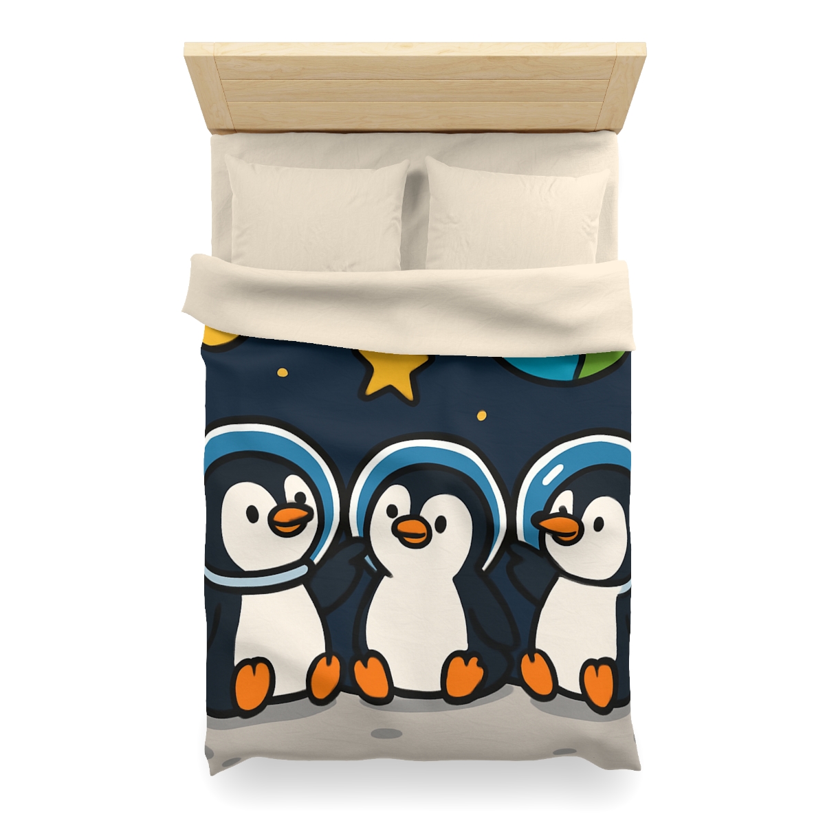 Stargazing Penguins On The Moon trendy bedroom duvets