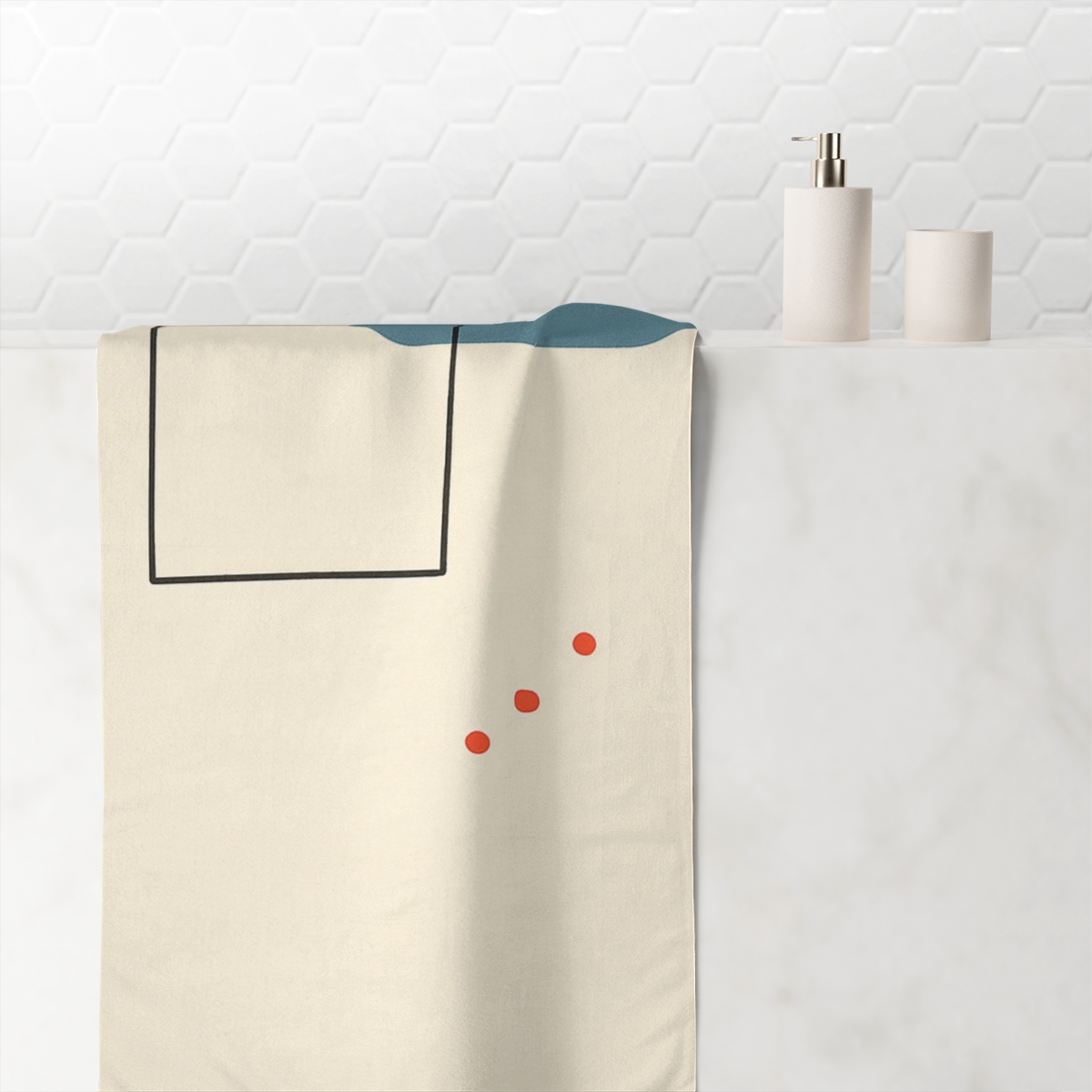 Open Frame With Offset Pill trendy hand towels