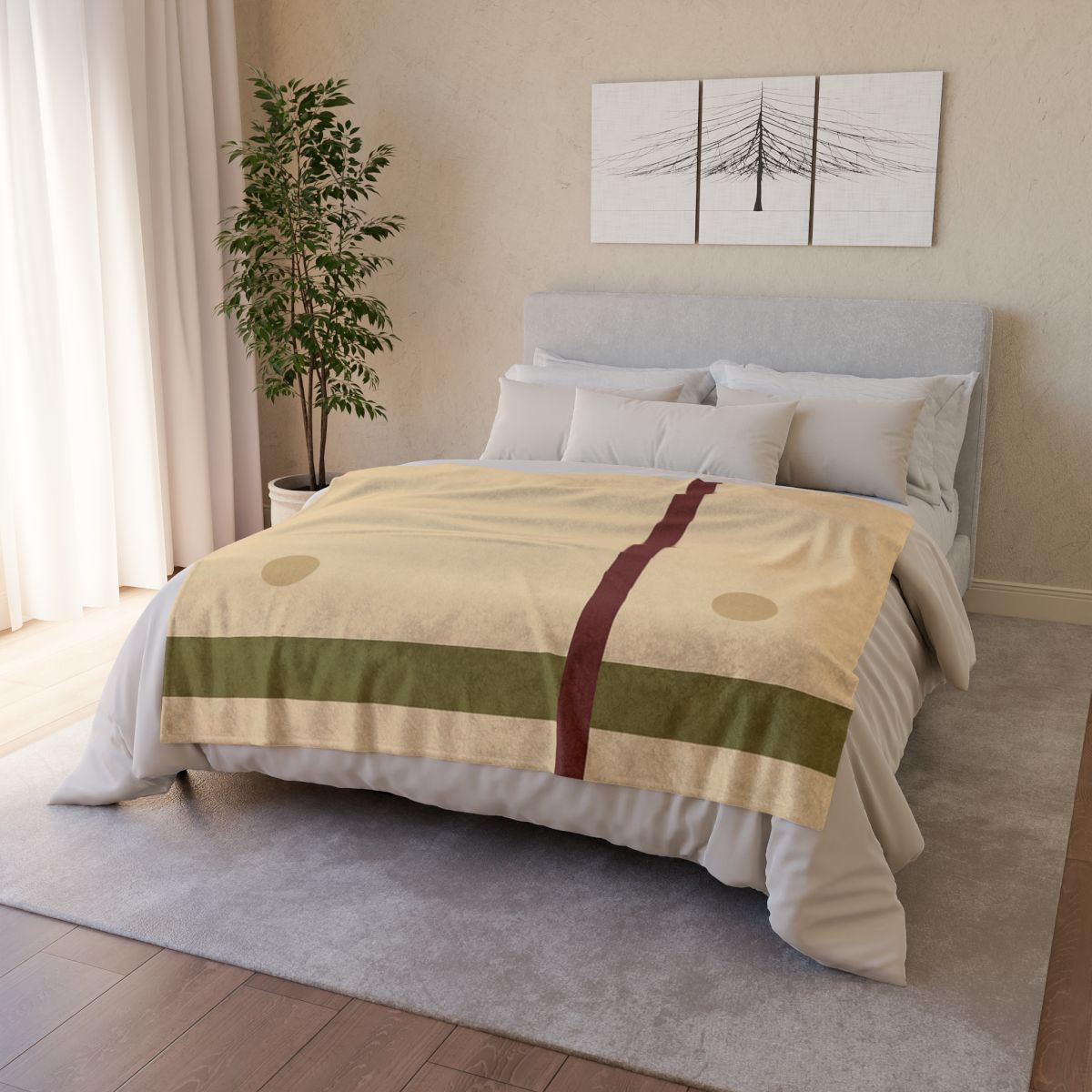 Low Horizon Bar And Tall Post soft fleece blankets