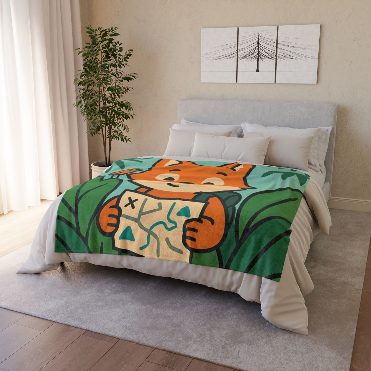 Jungle Explorer Fox trendy patterned blankets