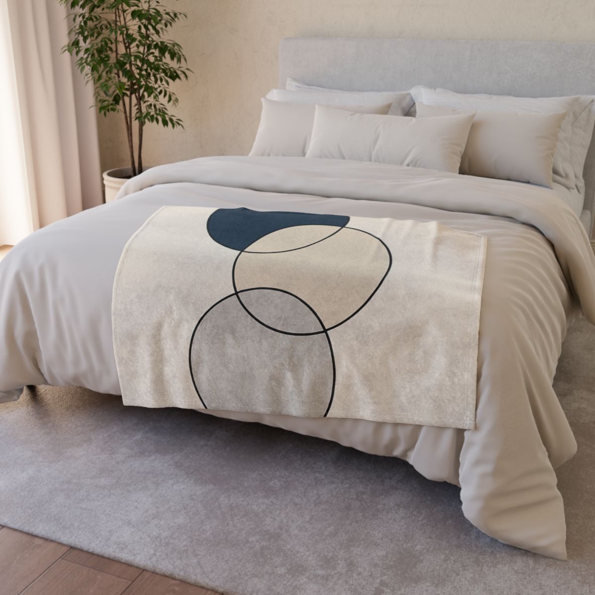 Staggered Trio Of Circles designer printed blankets