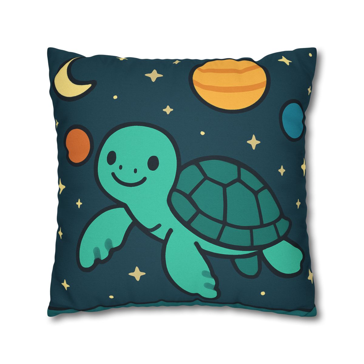 Starlit Space Turtle designer print pillow cases