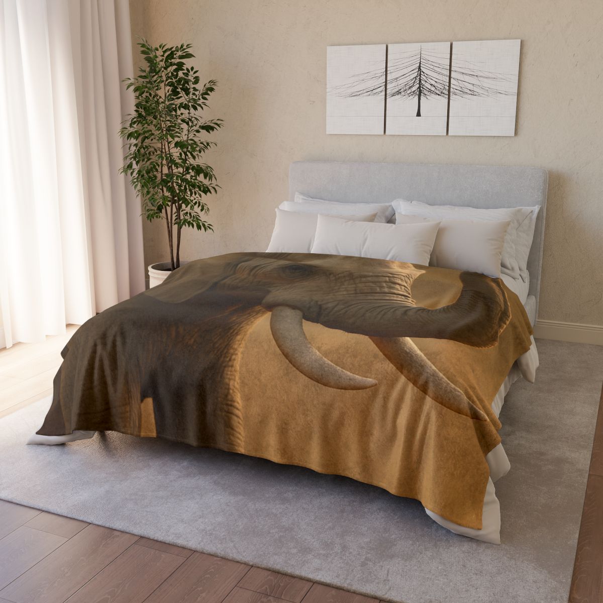 Savannah Sentinel Elephant stylish throw blankets