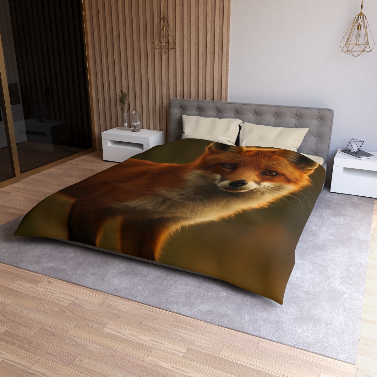 Ember Thicket Red Fox designer printed duvets