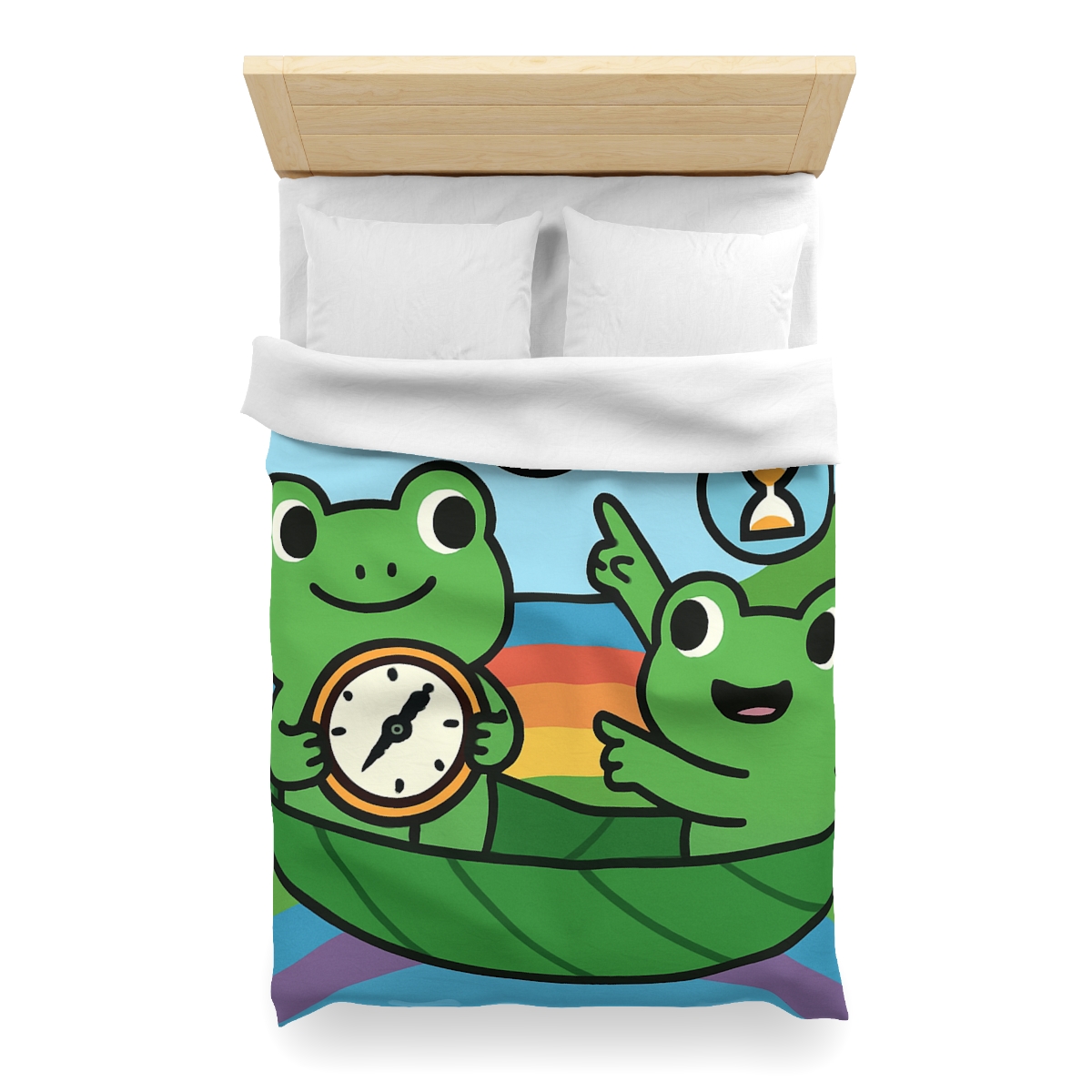 Rainbow River Time Travel Frogs duvets for gifts