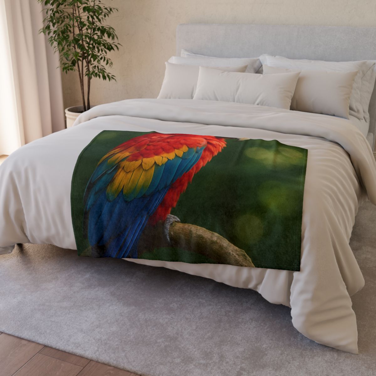 Canopy Flame Scarlet Macaw decorative home blankets