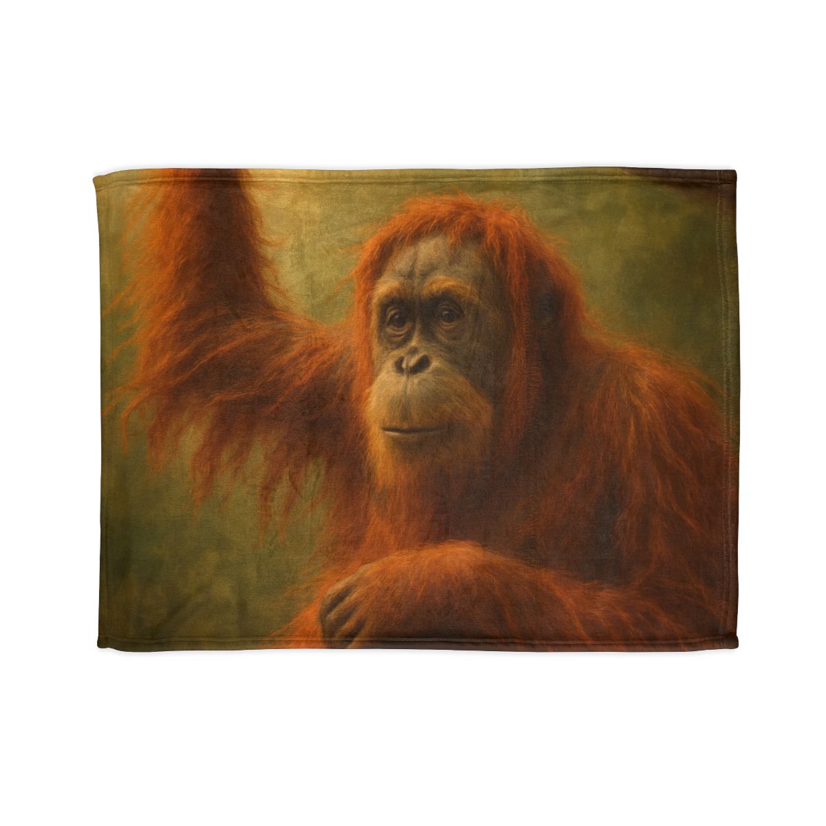 Canopy Sage Orangutan personalized cozy blankets
