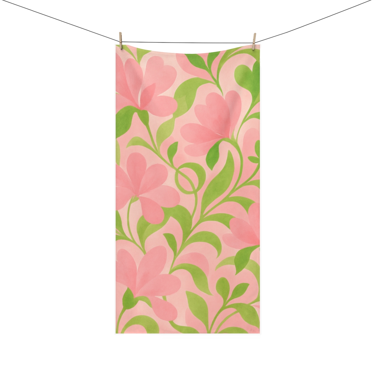 Cascading Blossom Swirls personalized bath towels