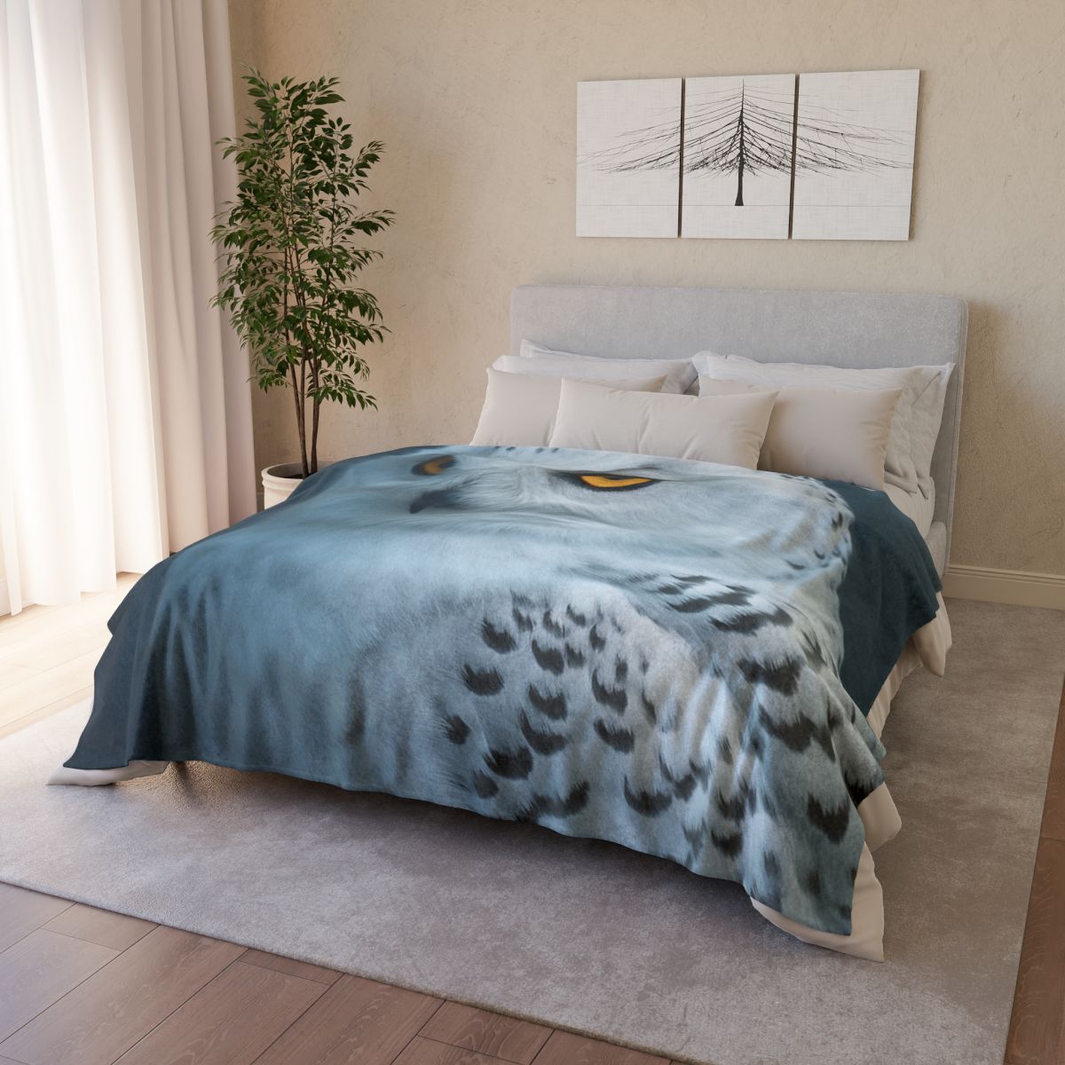 Midnight Watch Snowy Owl unique gift blanketscustom blankets