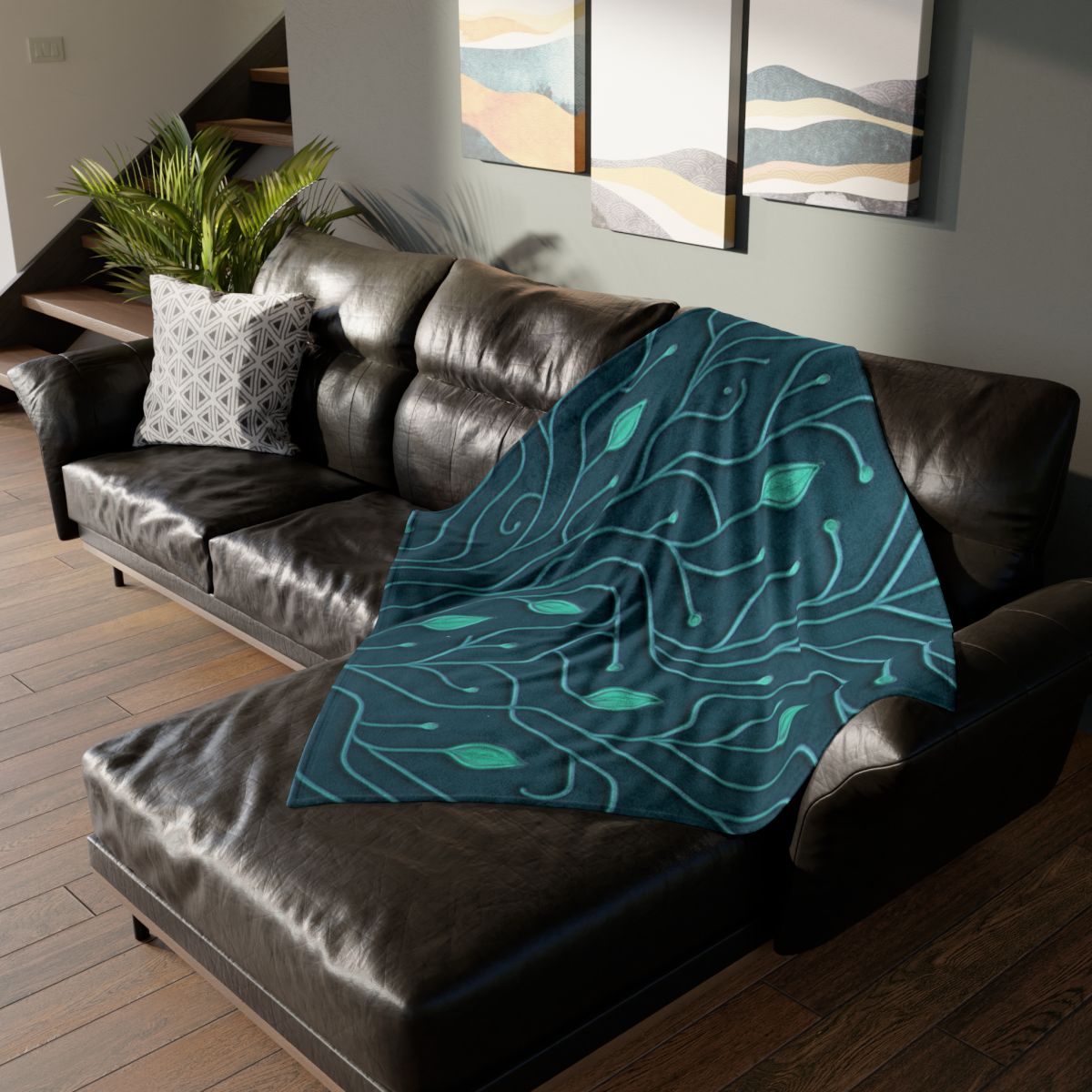 Vine Circuit Lattice stylish throw blankets