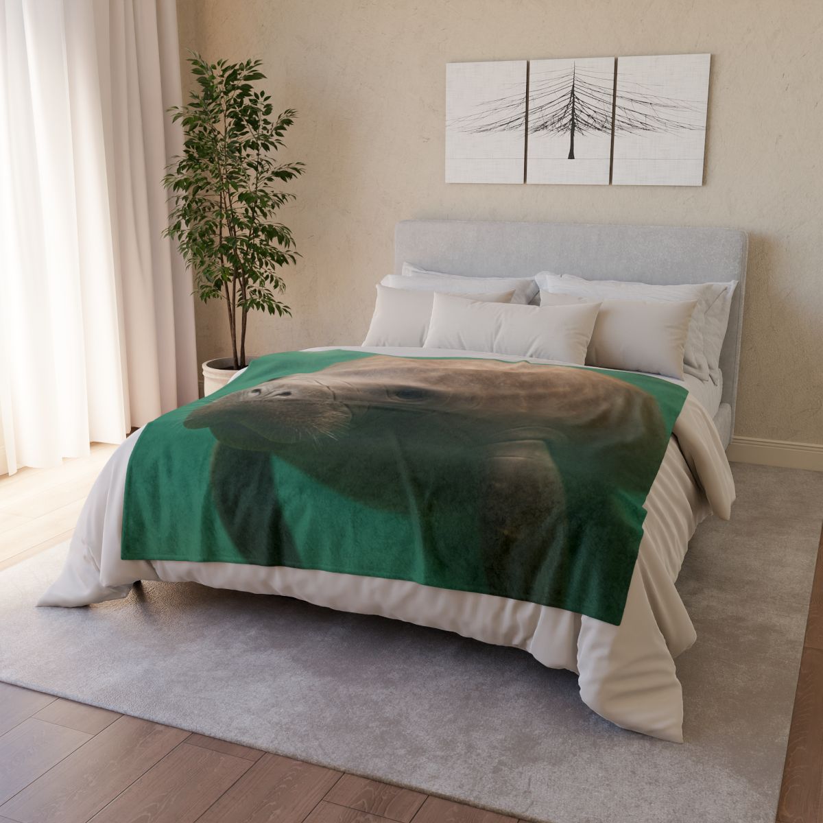 Glasswater Drifter West Indian Manatee stylish throw blankets