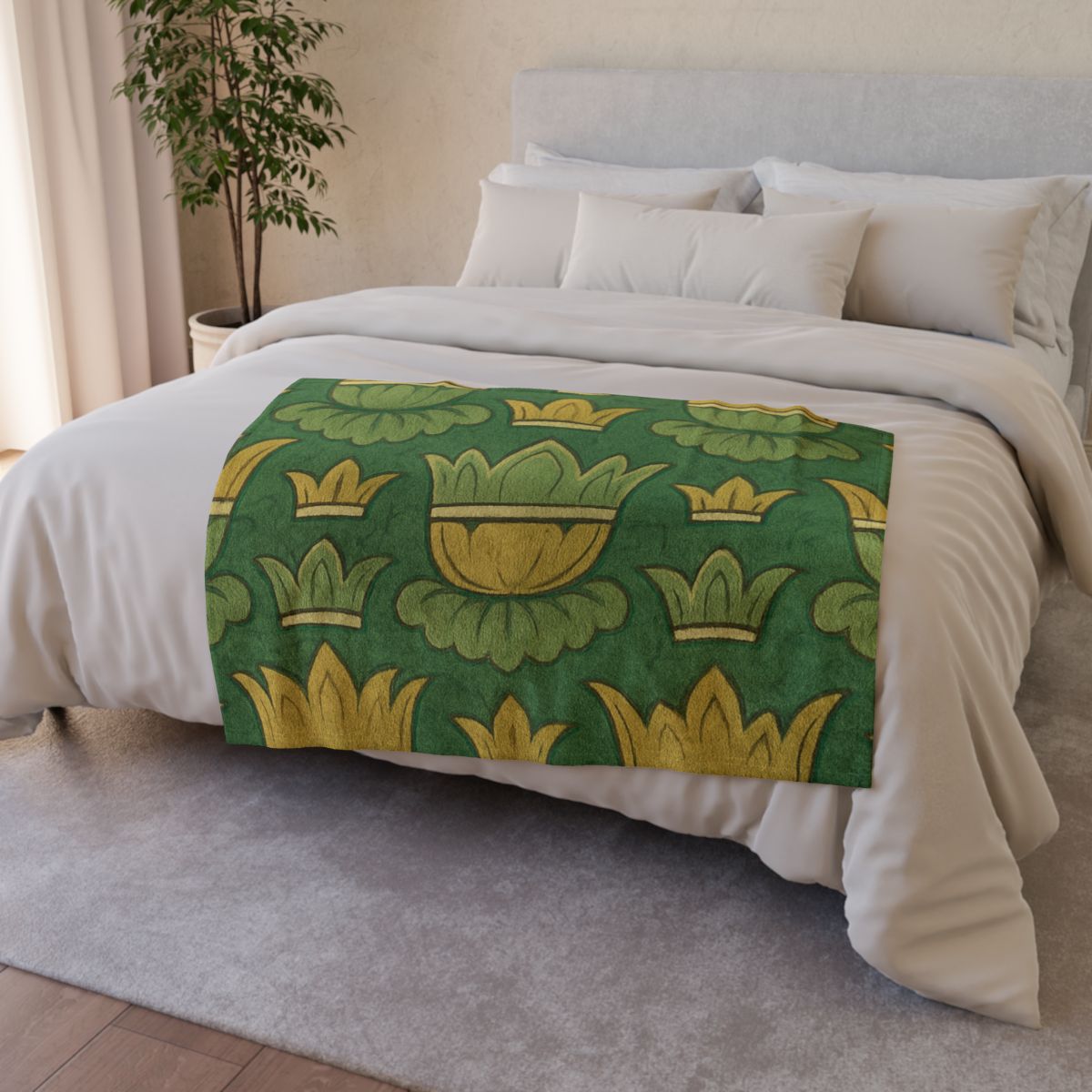Calyx Crown Tessellation soft fleece blankets