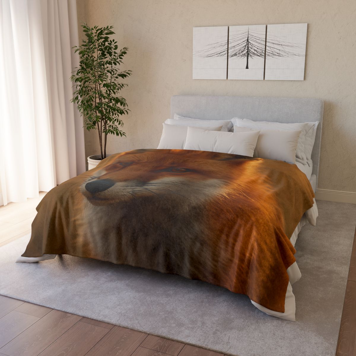 Crimson Whisper Red Fox unique gift blanketscustom blankets