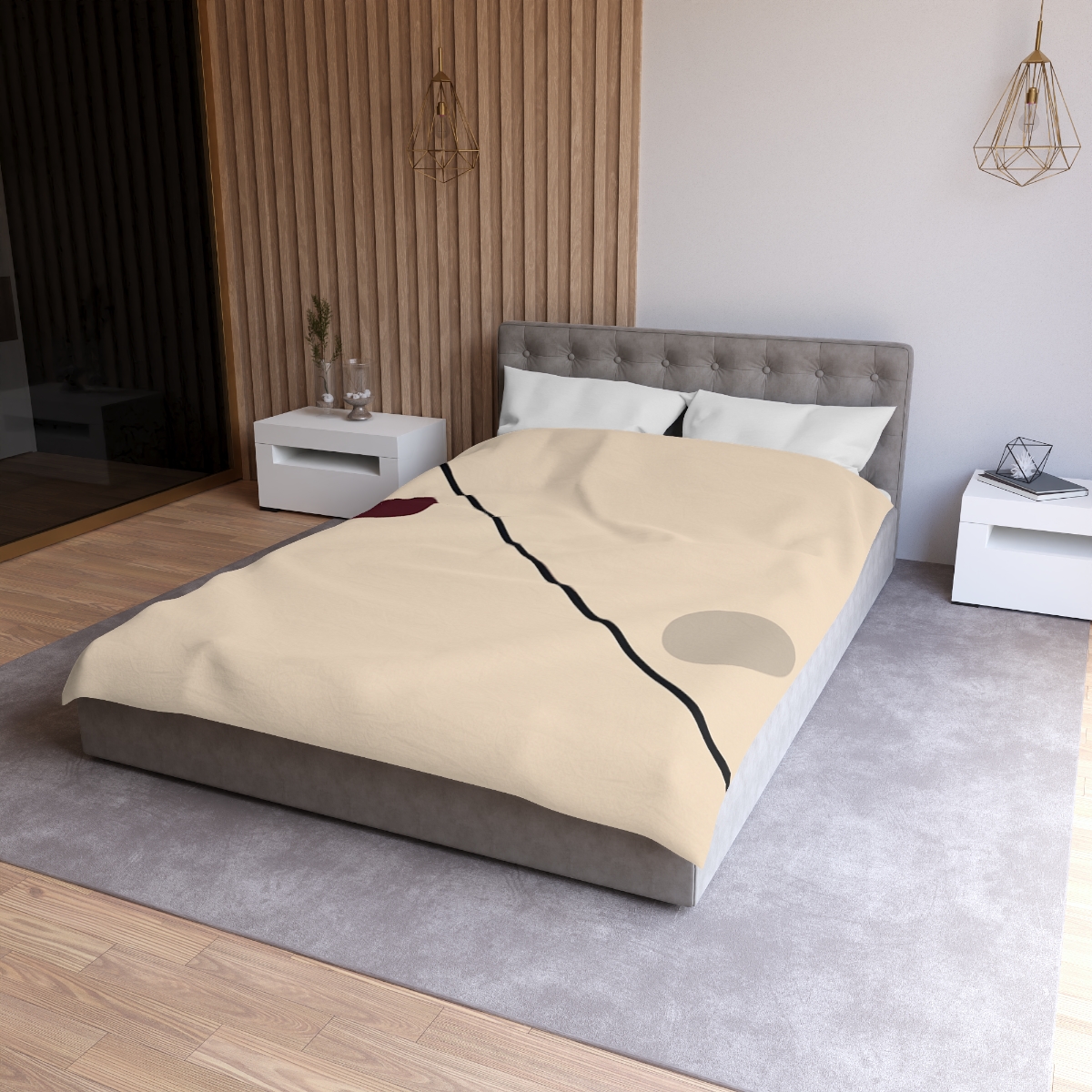 Diagonal Line And Twin Circles soft comforter duvets