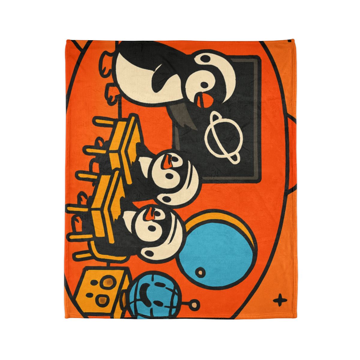Rocket Classroom With Penguin Pilots unique gift blankets