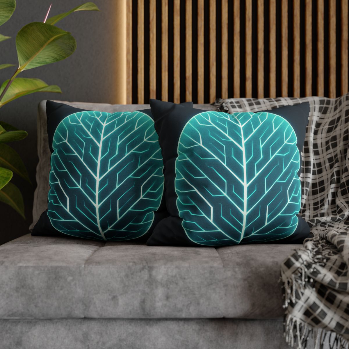 Galactic Leaf Vein Circuit comfortable bedding pillow covers