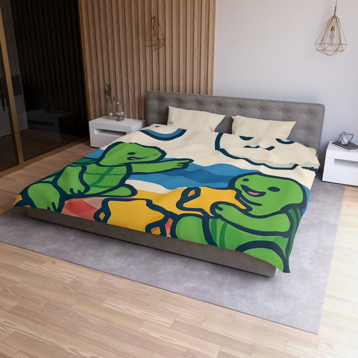 Moon Turtles Tide Time Picnic personalized bedding duvets