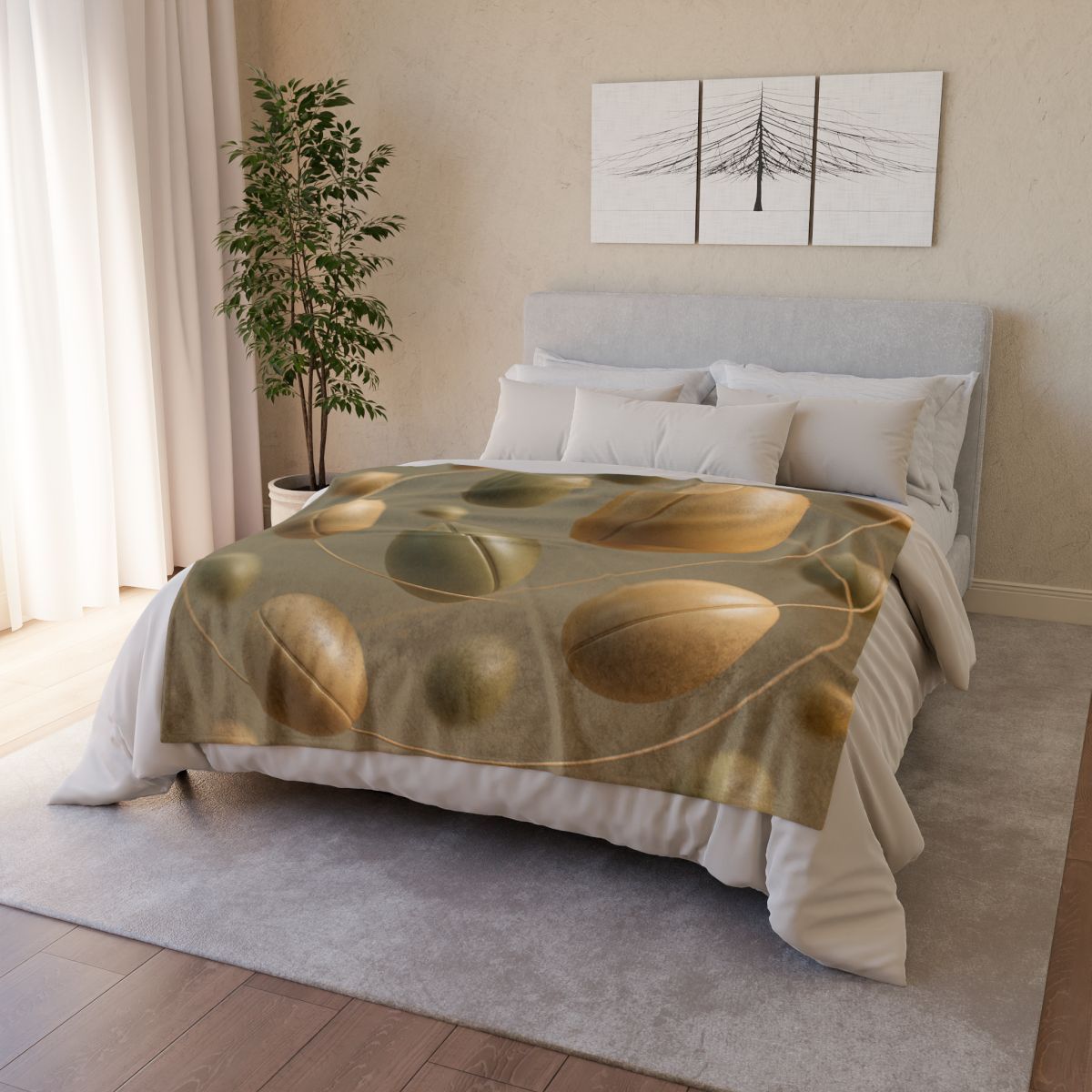 Seed Pod Orbit Cluster designer printed blankets