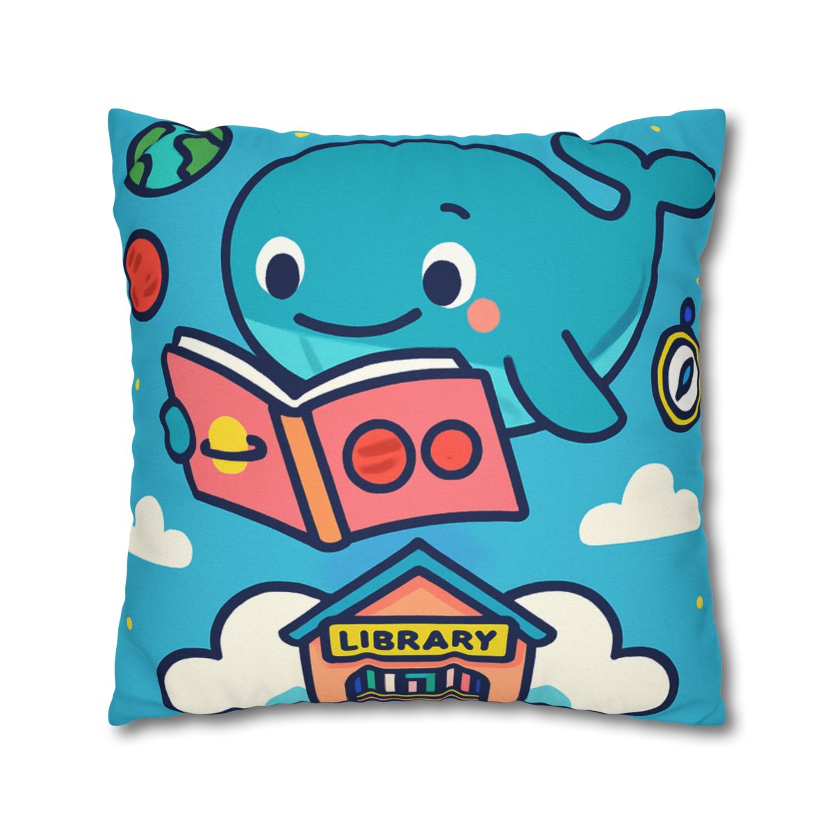 Nebula Library Sky Whale Reading Time soft cotton pillow cases