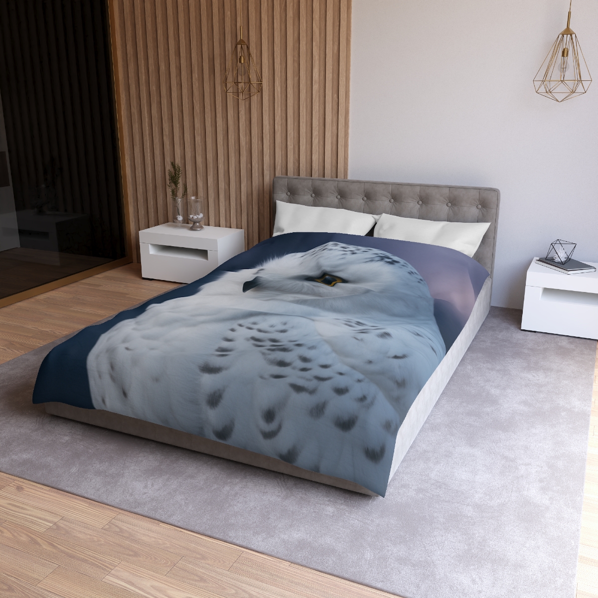 Twilight Watcher Snowy Owl warm winter duvets