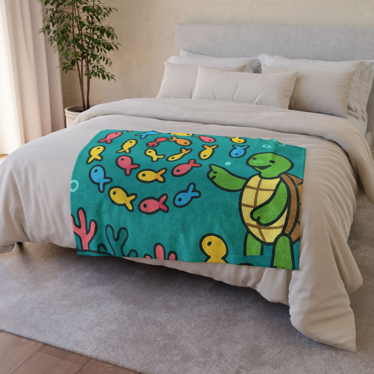 Galaxy Reef School Of Fish soft fleece blankets