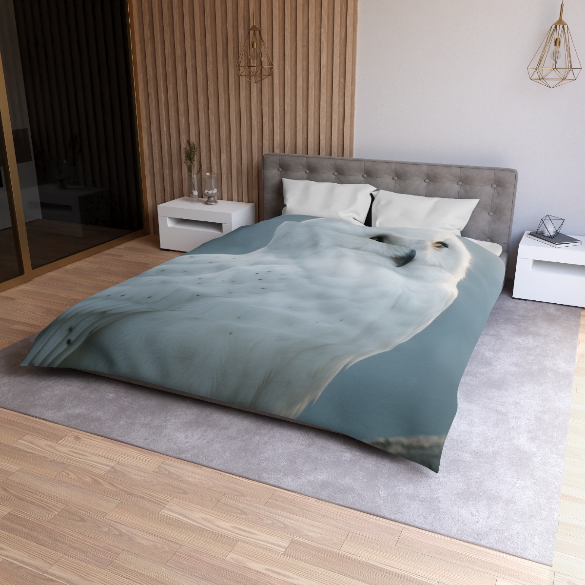 Twilight Watcher Snowy Owl stylish duvet covers