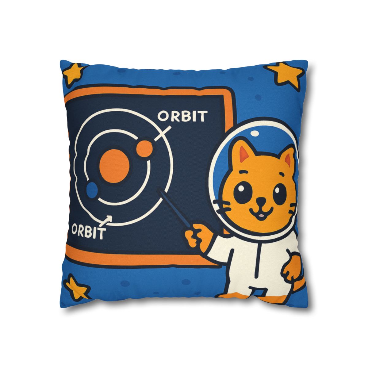 Comet Classroom Cat And The Orbit Chalkboard stylish decorative pillowcases