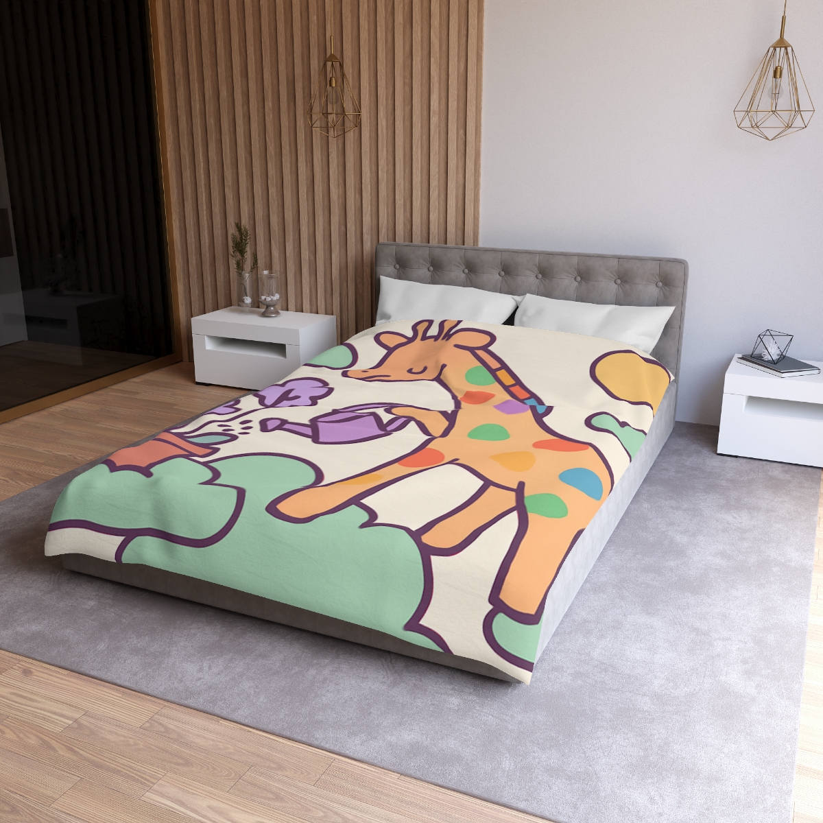 Cloud Garden With Rainbow Giraffe warm winter duvets