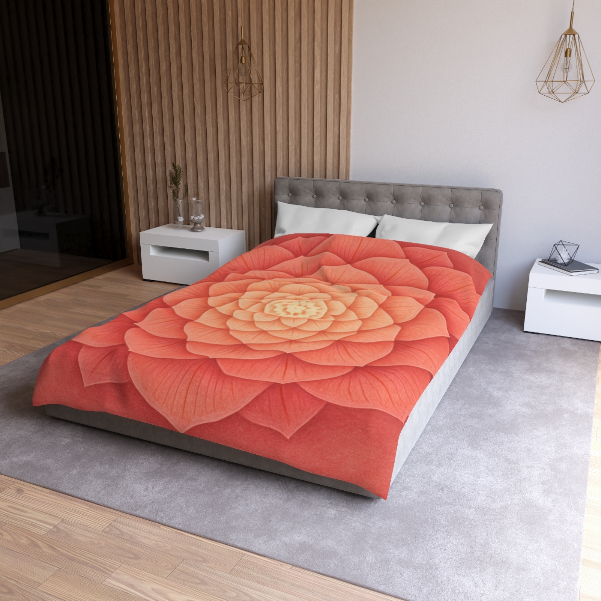 Petal Spiral Mandala designer printed duvets