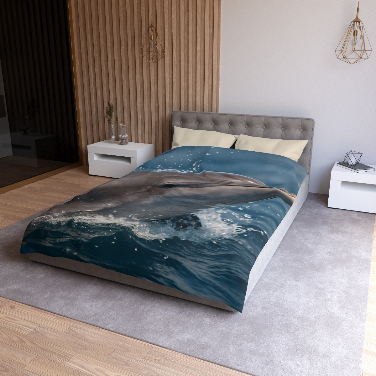 Mirrorflash Common Bottlenose Dolphin designer printed duvets