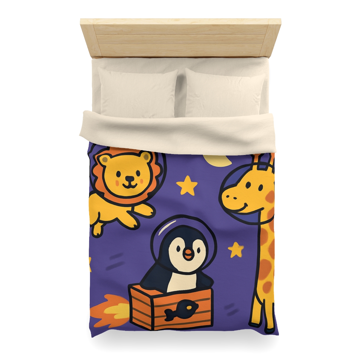 Starry Space Zoo personalized bedding duvets