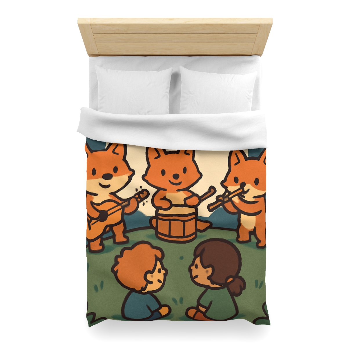 Moonlight Music Fox Band designer printed duvets