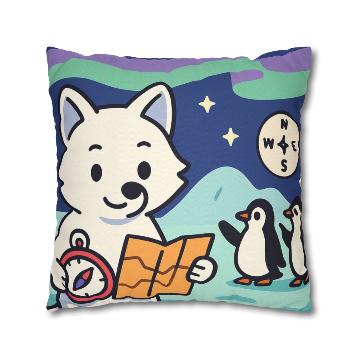 Aurora Fox And The Magnetic Map stylish decorative pillowcases